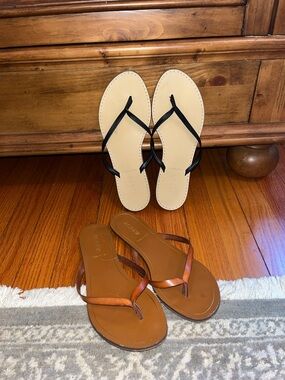 Pair of JCrew Leather Flip Flops